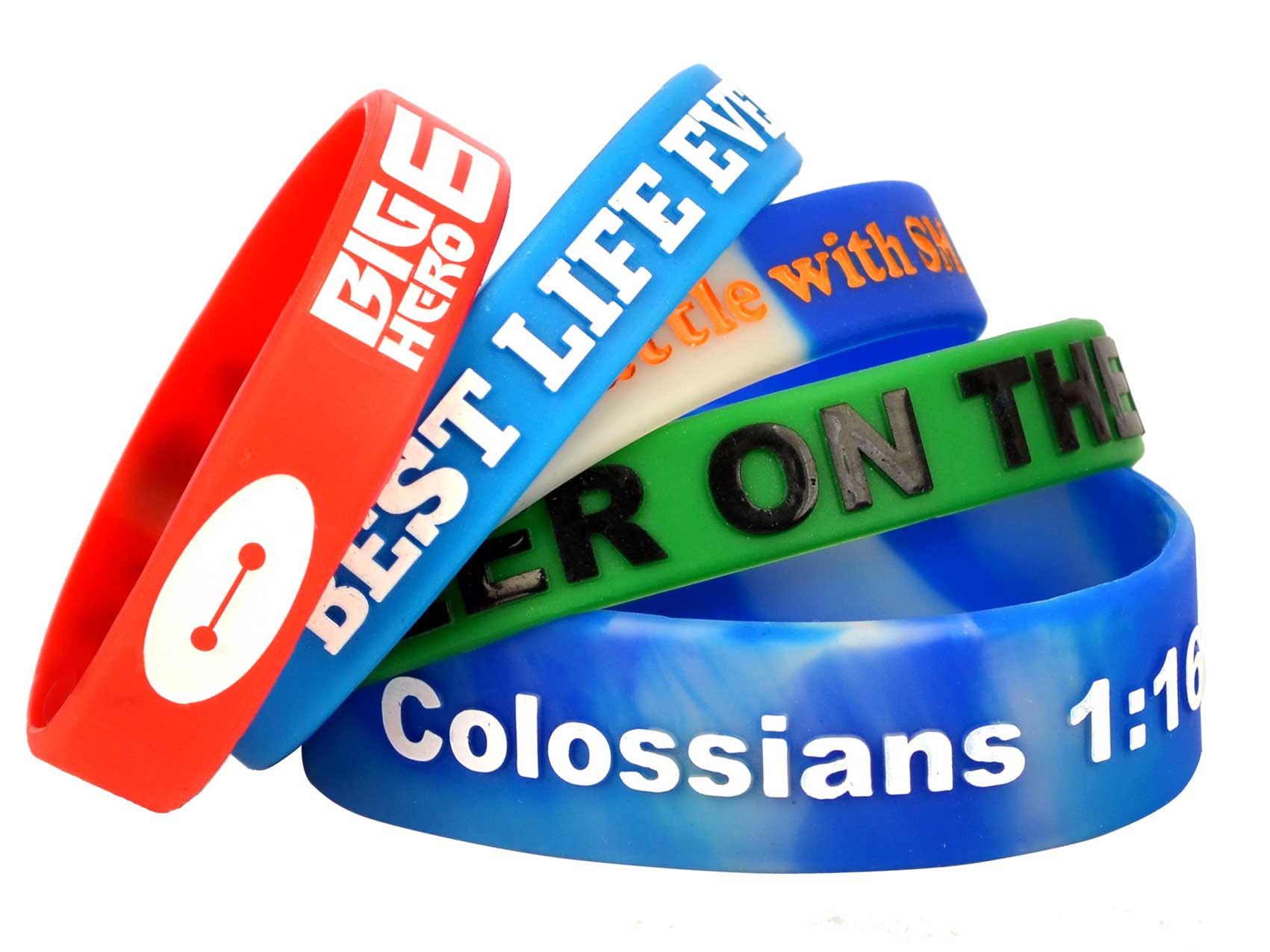 Embossed Color Printed Silicone Wristbands
