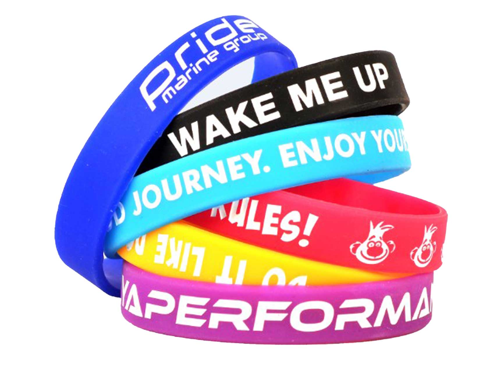 Printed Logo Silicone Wristbands