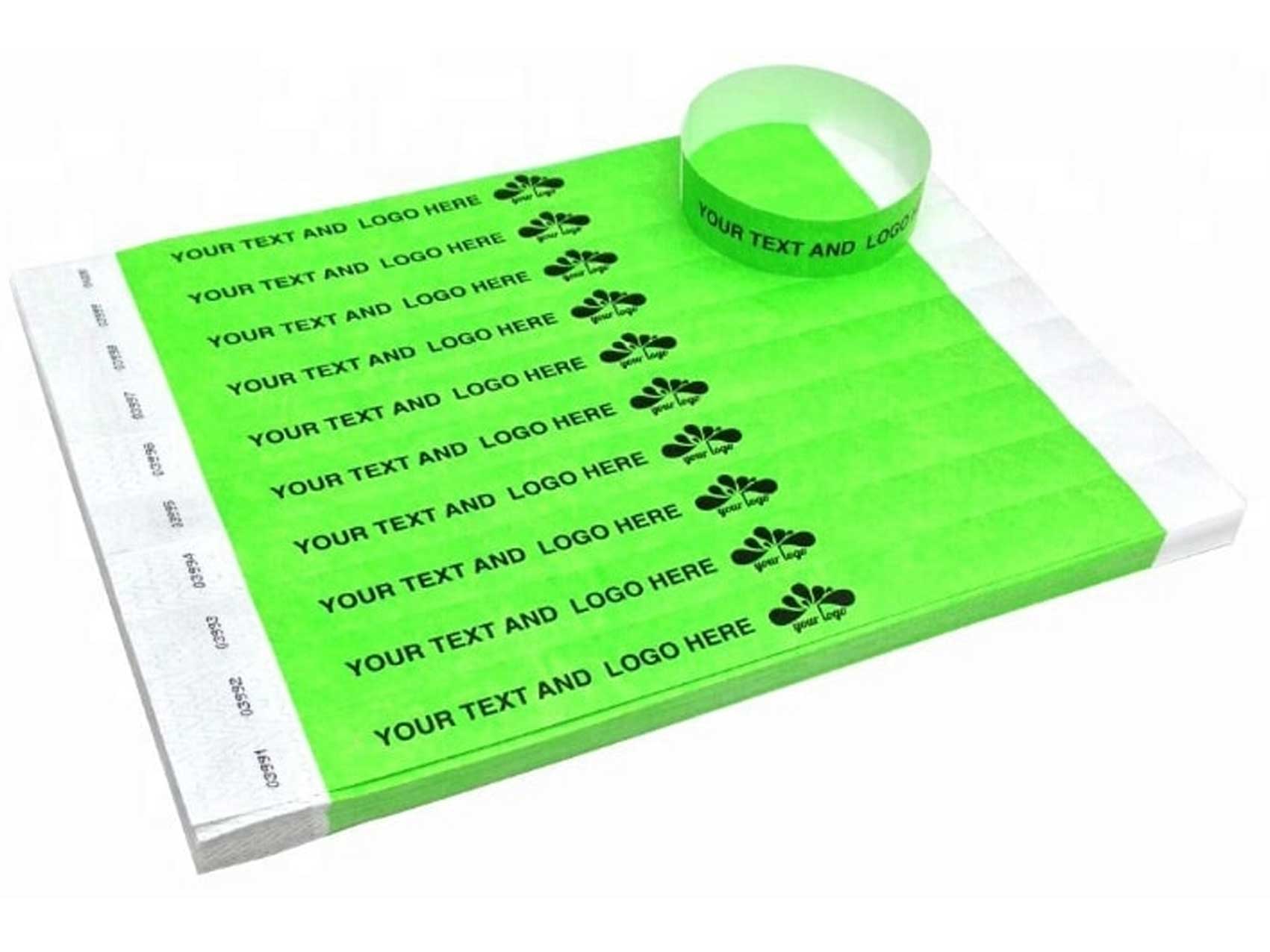 Basic Black Printed Tyvek Wristbands