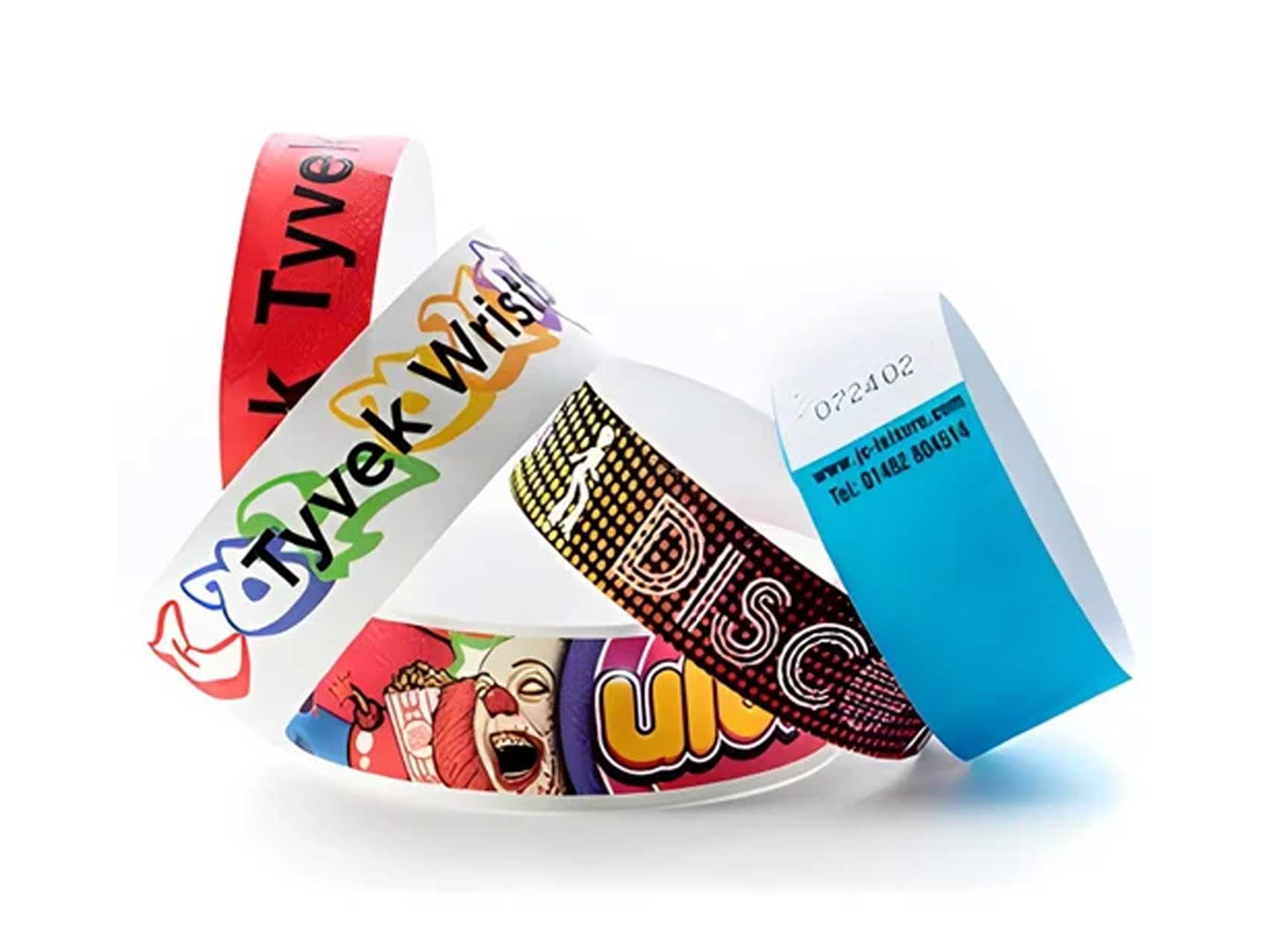 Full color printed Tyvek Wristbands